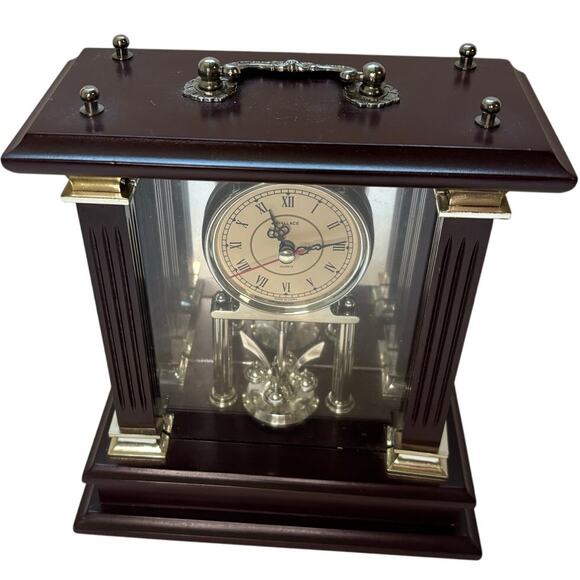 Wallace Silversmiths Cherry Carriage Mantel Clock Battery Operated READ - Picture 1 of 6